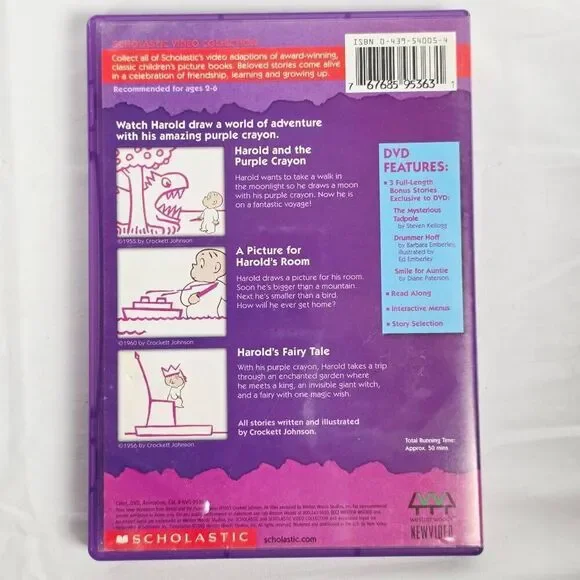 Harold and the Purple Crayon – Scholastic Video Collection (DVD, 2002 Scholastic - Picture 3 of 3